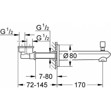 Grohe išteka Eurodisc Cosmopolitan 13279002