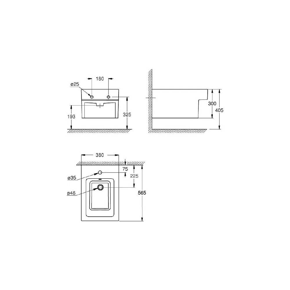 "Grohe" pakabinamas bidė "Cube Ceramic" 3948600H