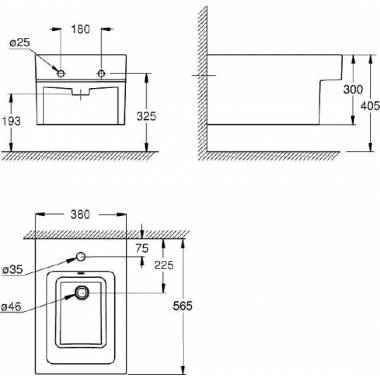 "Grohe" pakabinamas bidė "Cube Ceramic" 3948600H