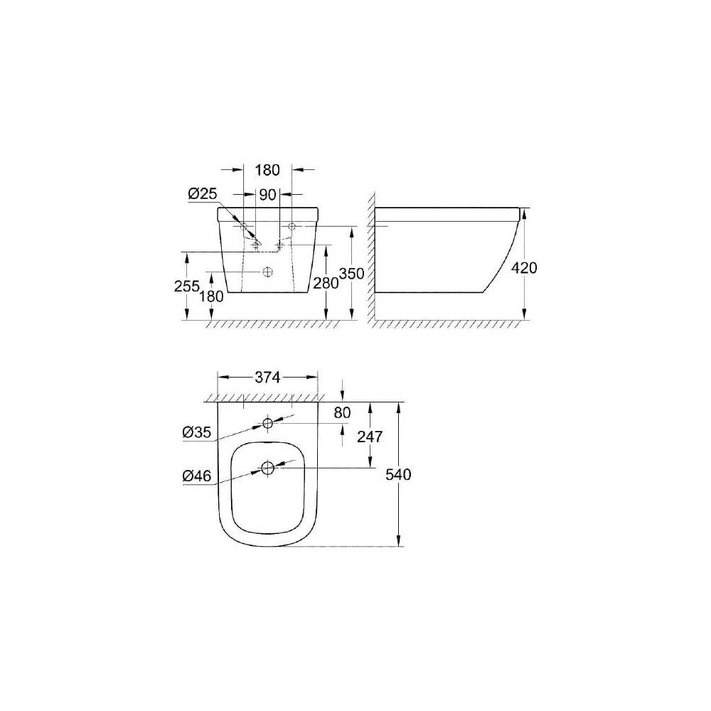 "Grohe" pakabinamas bidė "Euro Ceramic" 3920800H