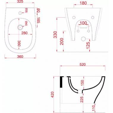 "ArtCeram" pakabinamas bidė Ten TEB004