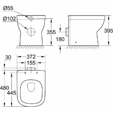 "Grohe" grindų plautuvės "Euro Ceramic" 39329000