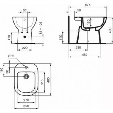 Ideal Standard gridas bidē Tempo T510201