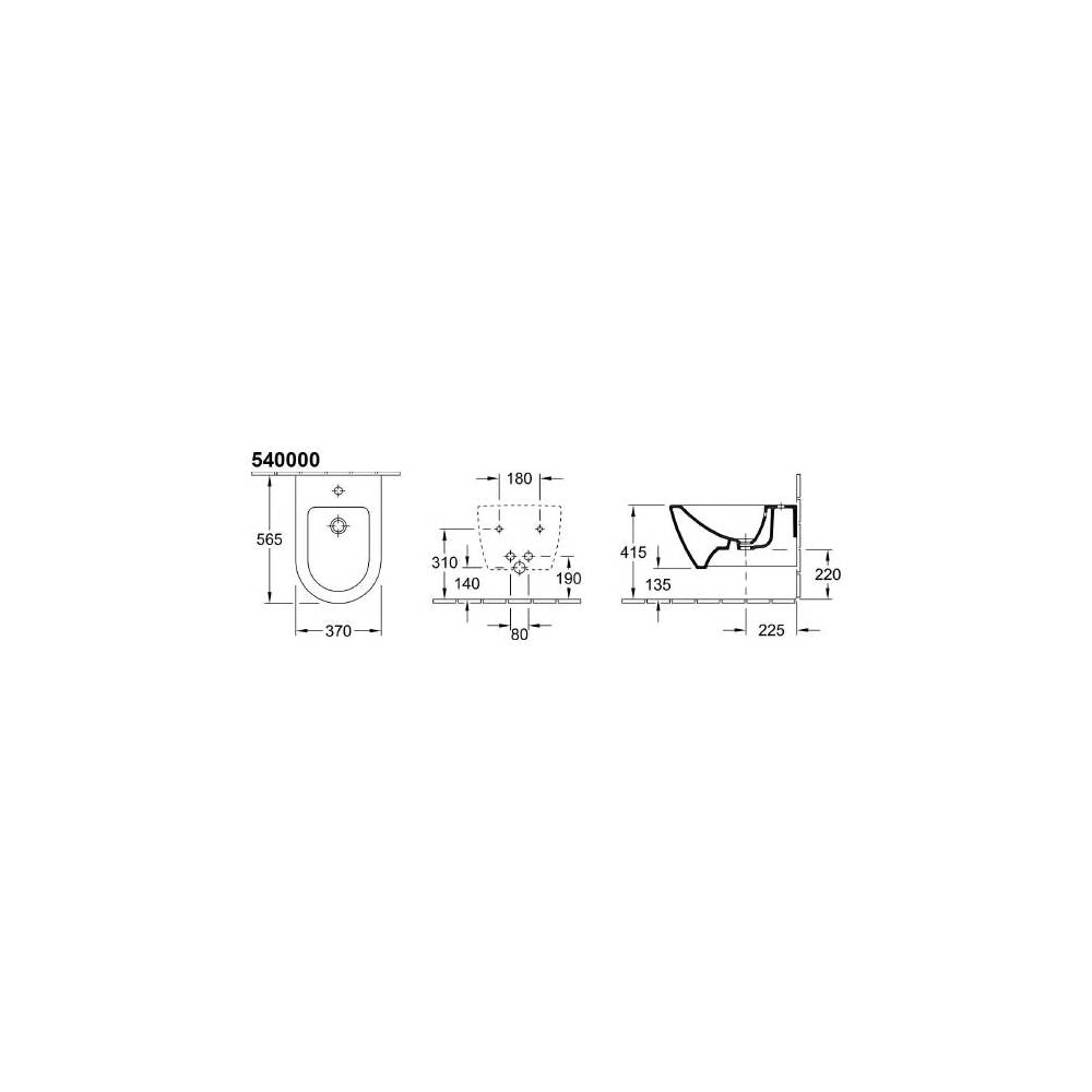 "Villeroy & Boch" pakabinamas bidė "Subway" 2.0 5400 00 01