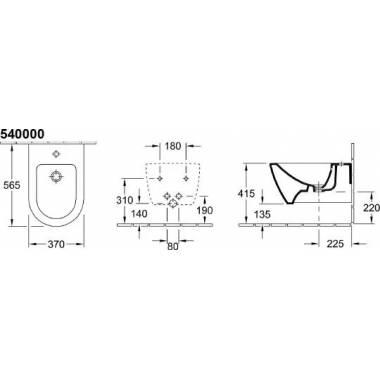 "Villeroy & Boch" pakabinamas bidė "Subway" 2.0 5400 00 01