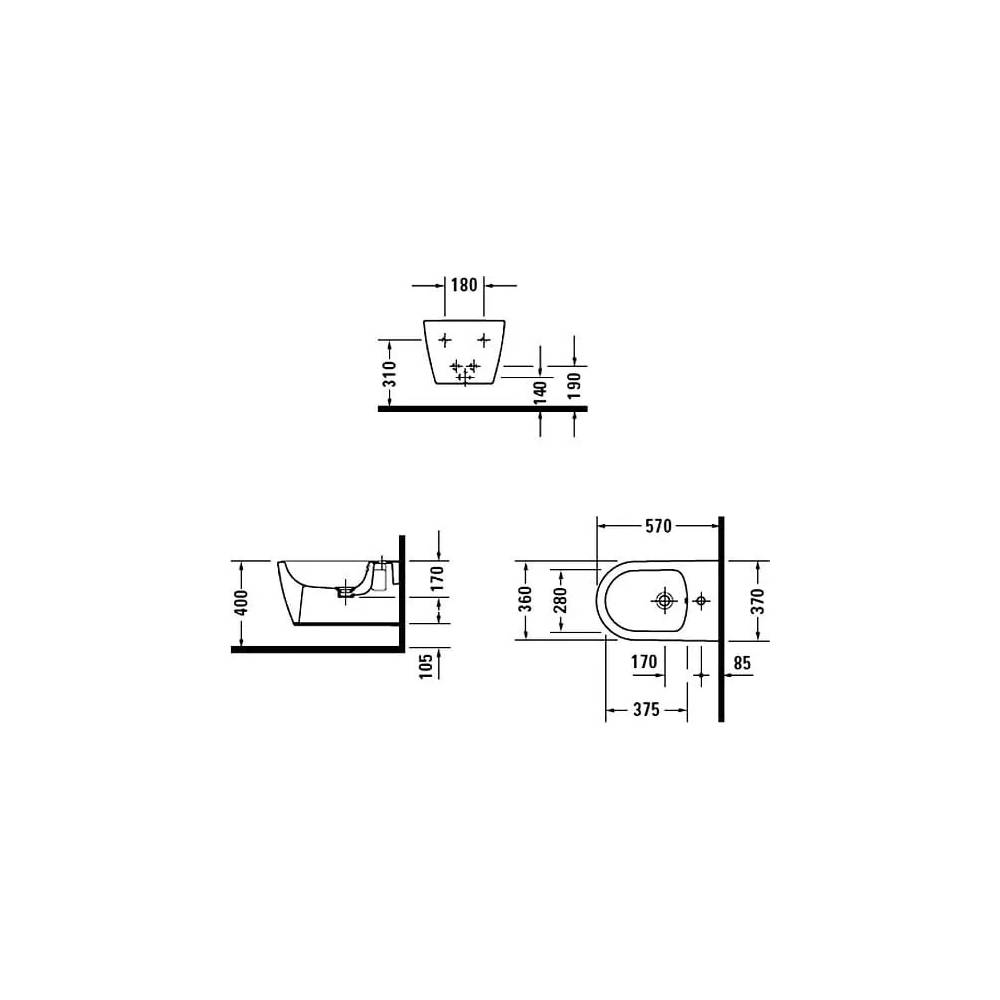 "Duravit" pakabinama bidė ME by Starck 228815