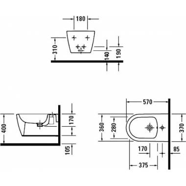 "Duravit" pakabinama bidė ME by Starck 228815