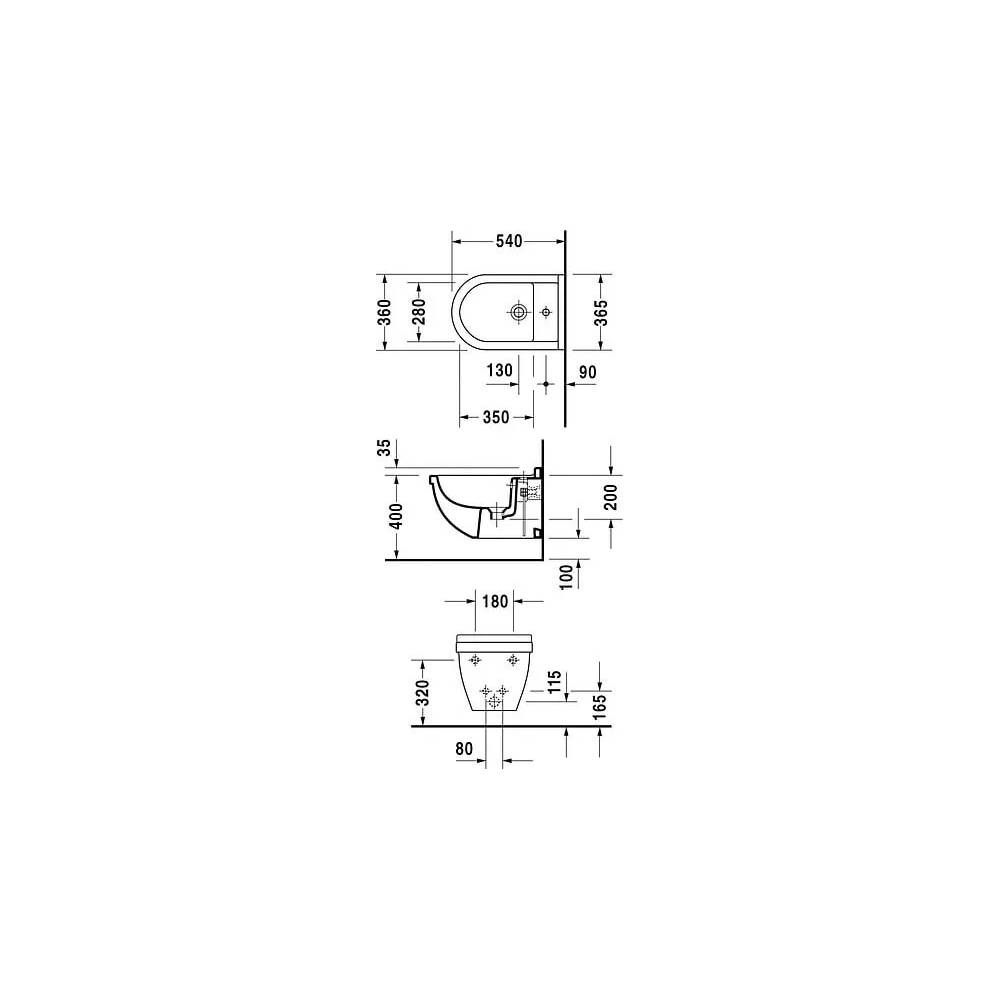 "Duravit Starck 3" pakabinamas bidė 228015