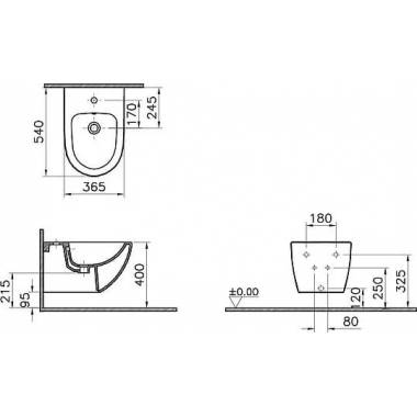 VitrA pakabinama bidė Sento 4338B003-1046