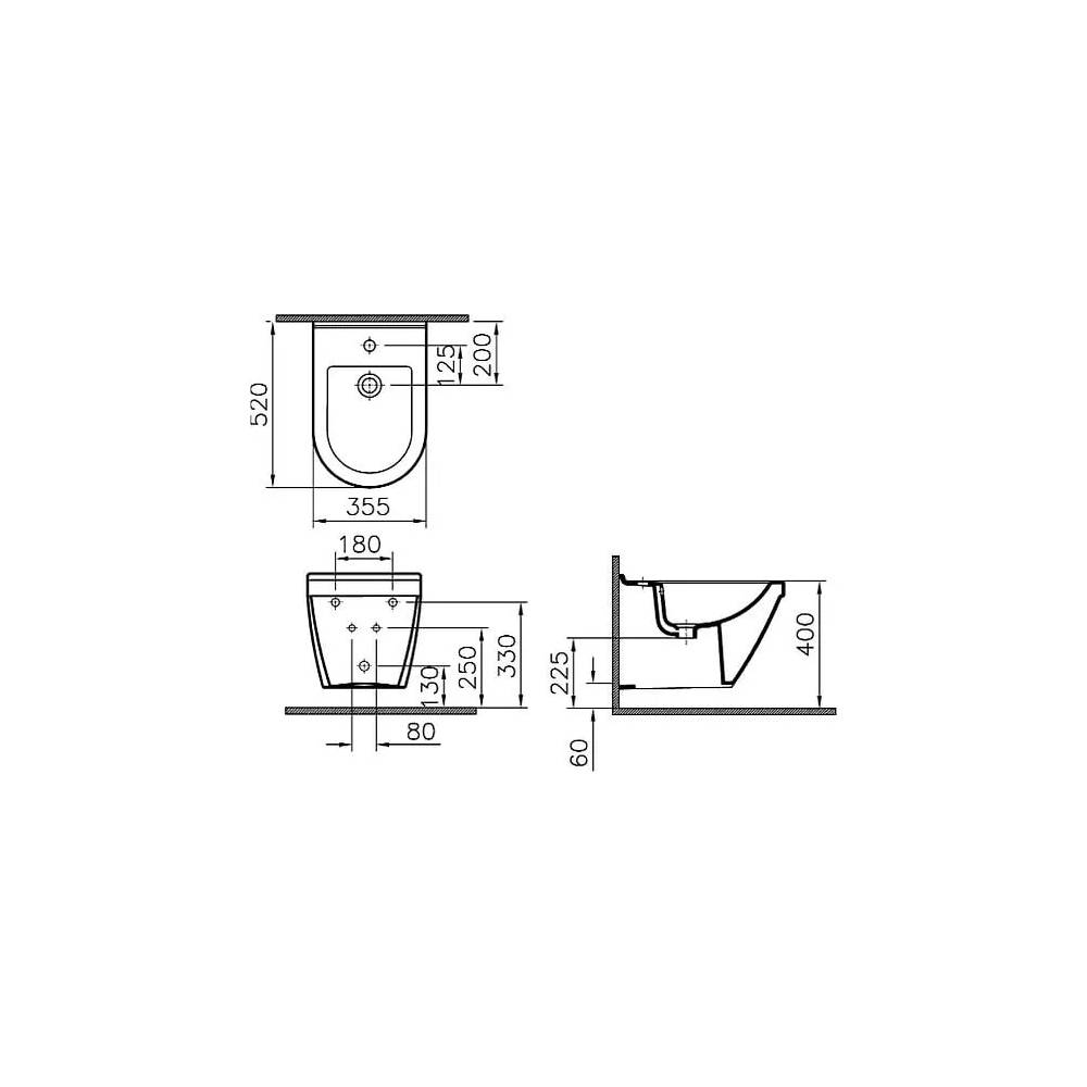 "VitrA" pakabinama bidė S50 5324B003