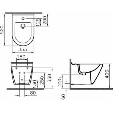 "VitrA" pakabinama bidė S50 5324B003