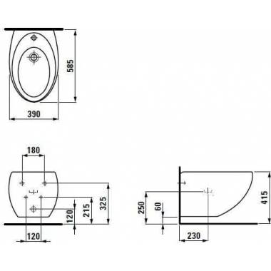 Laufen piekaramais bidē Alessi One 8.3097.1.400.304.1