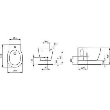 "Ideal Standard Connect" E799701 sieninis bidė