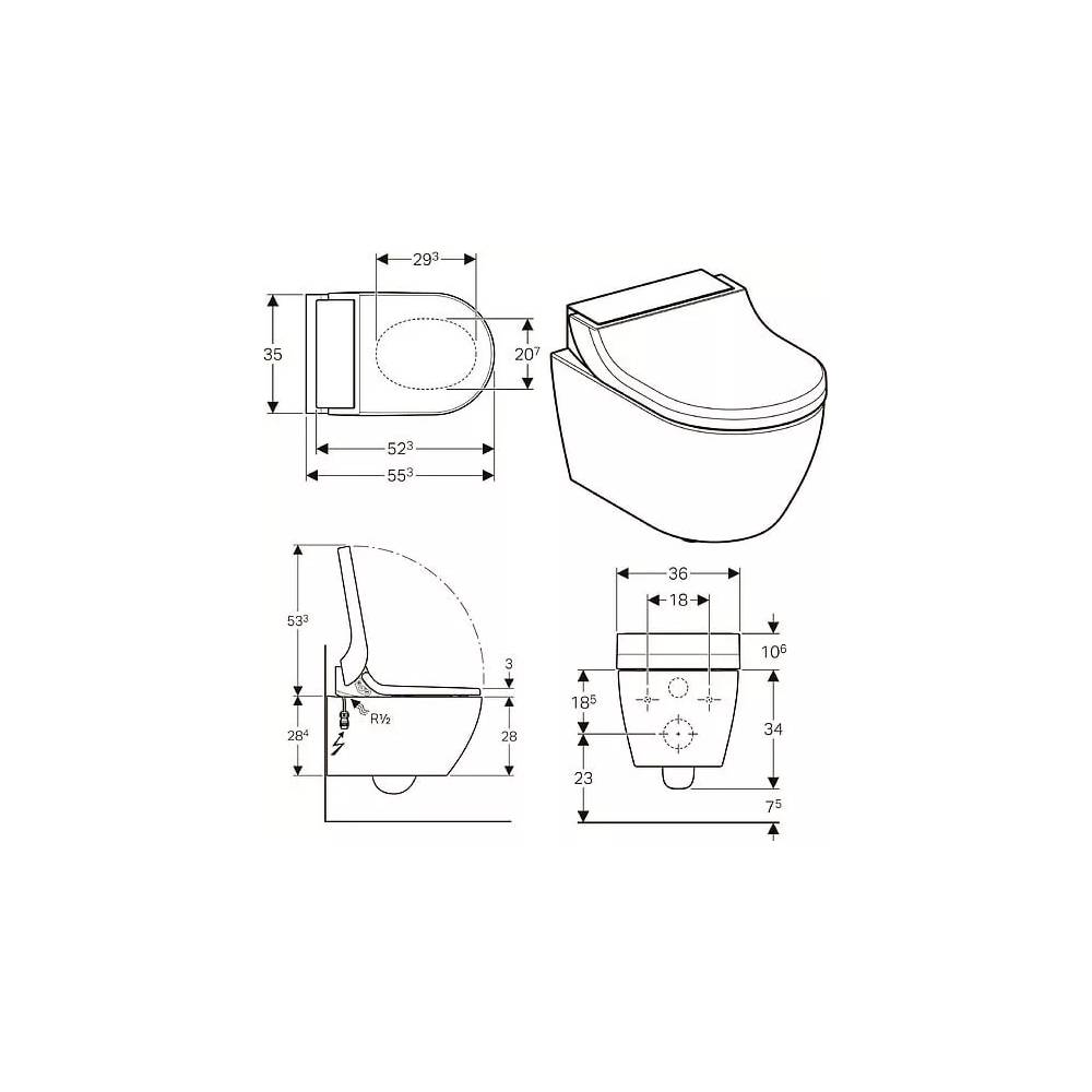 "Geberit" pakabinamas "AquaClean tuma classic