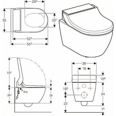 "Geberit" sieninis "AquaClean tuma comfort