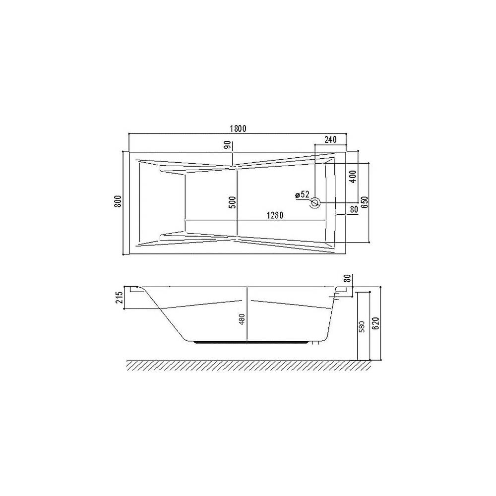 Puikus akrilo vanna Palace Line 180x80