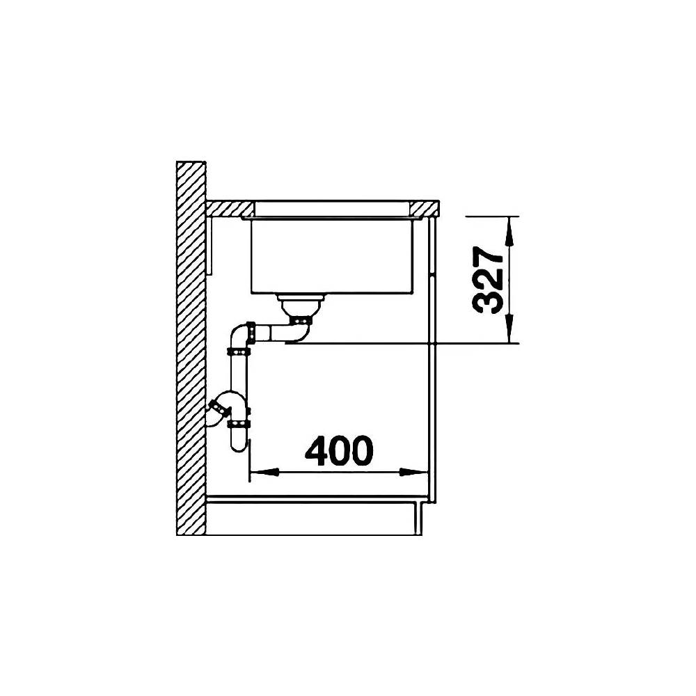 BLANCO SUBLINE 400-U PD ROCK GREY O.AF