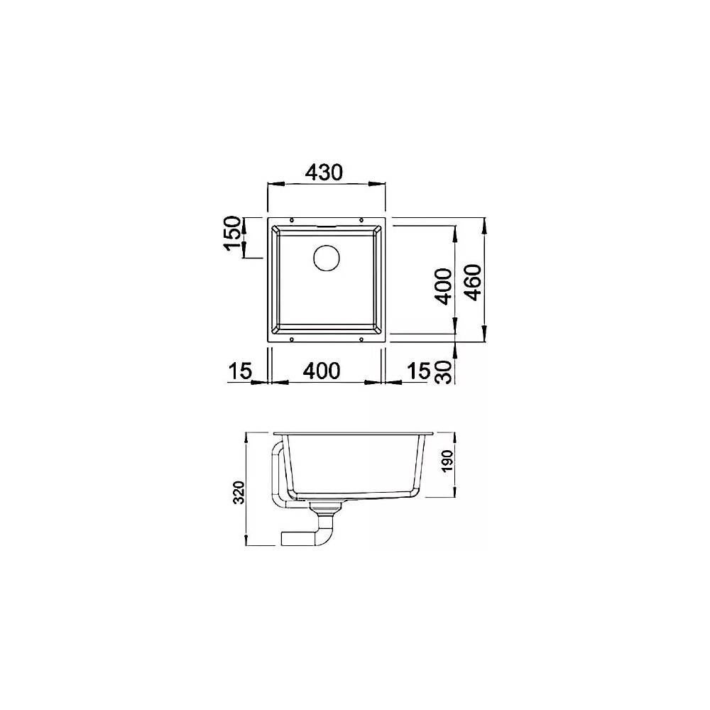 BLANCO SUBLINE 400-U PD ROCK GREY O.AF