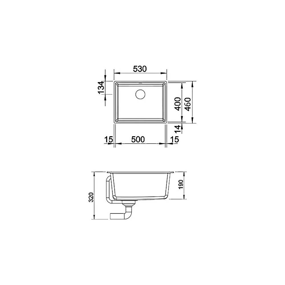 BLANCO SUBLINE 500-U PD ANTHRAZIT O.AF