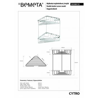 CYTRO: Dviguba kampinė dušo lentyna