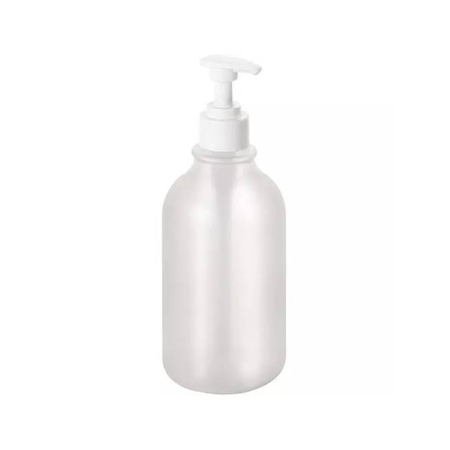 Plastikinis buteliukas su pompa muilo dozatoriui, apvalus, skaidrus, 500 ml