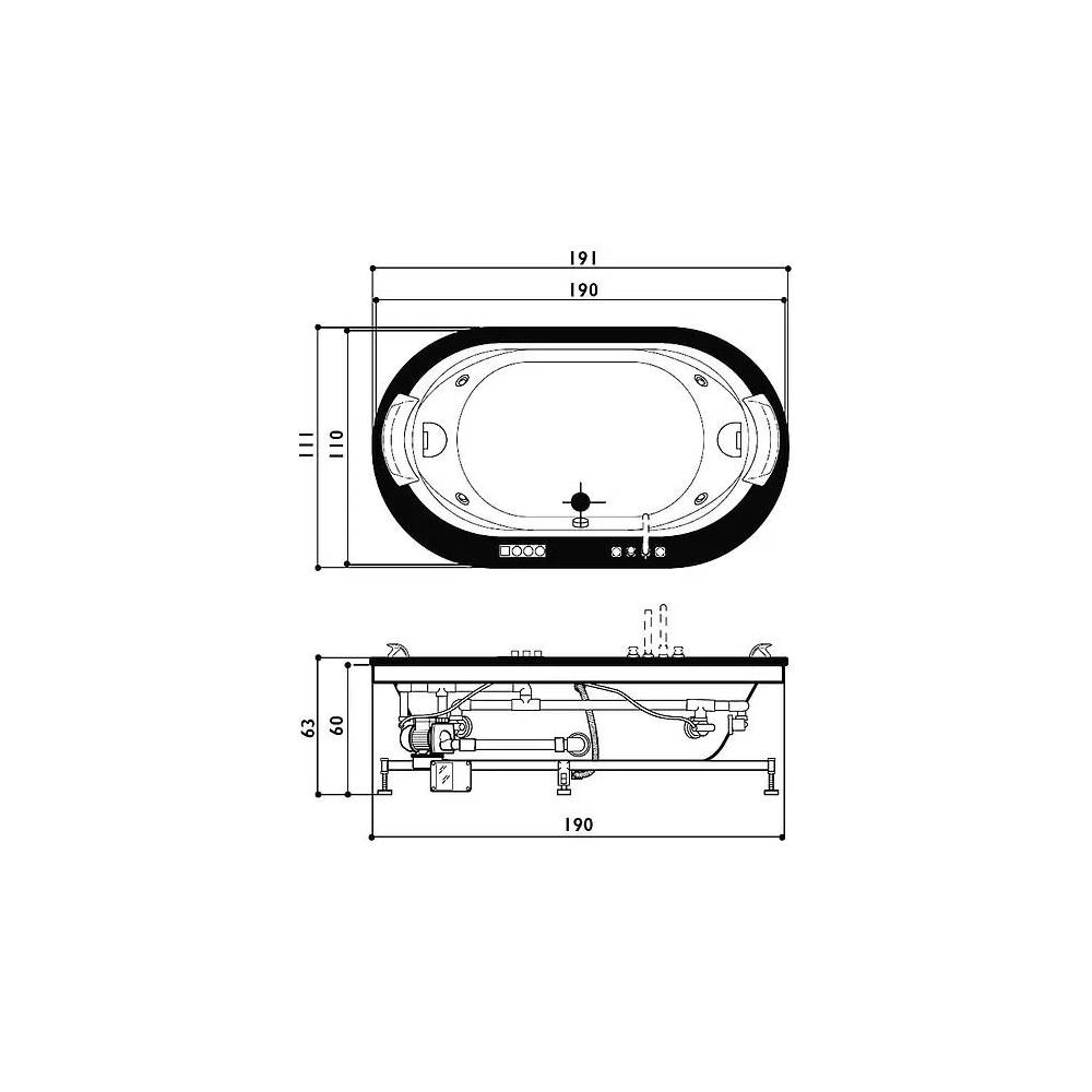 "Jacuzzi" akrilinė vonia "Opalia Wood