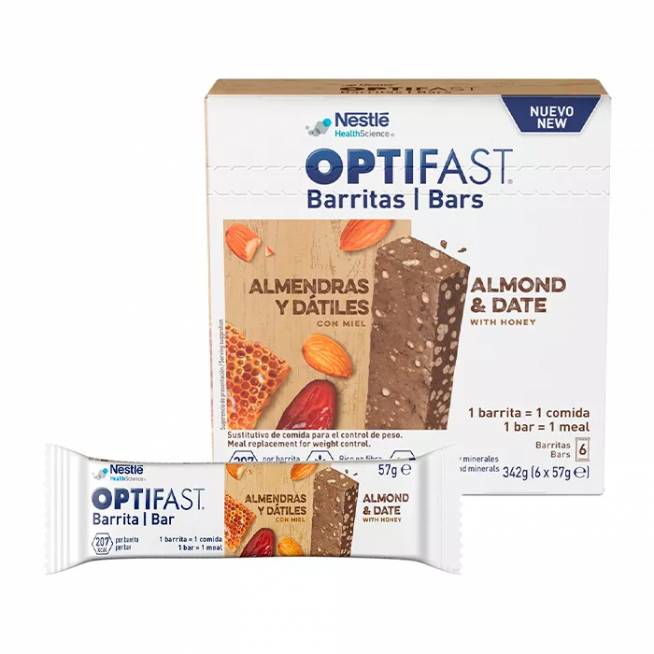 Optifast 6 Almond And Date Sticks With Honey 