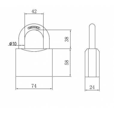 Pridedamoji spyna Okko HG375, pilka, 105 mm