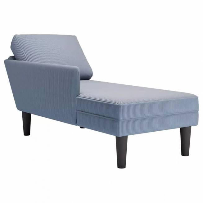 Velvet Chaise Lounge with Cushions