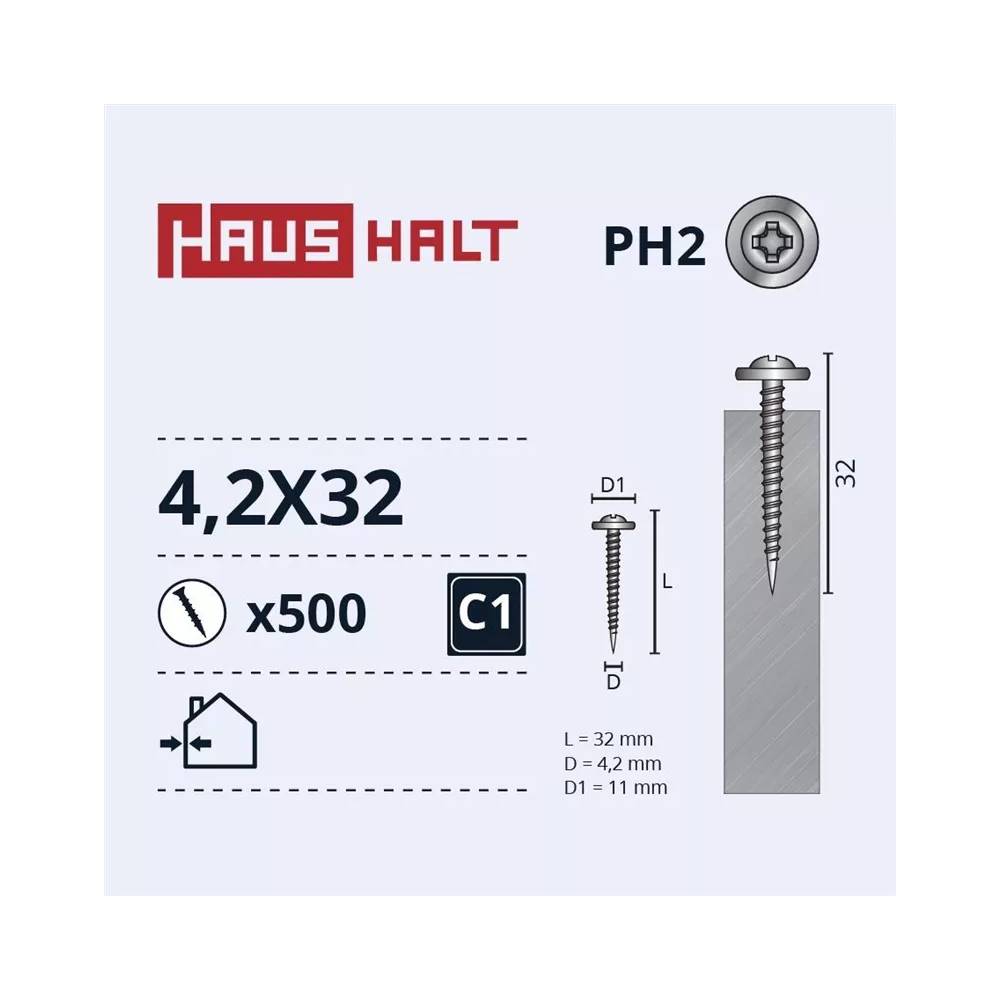 Savisriegis Haushalt DIN 14566, 4.2 mm x 32 mm, 500 vnt.