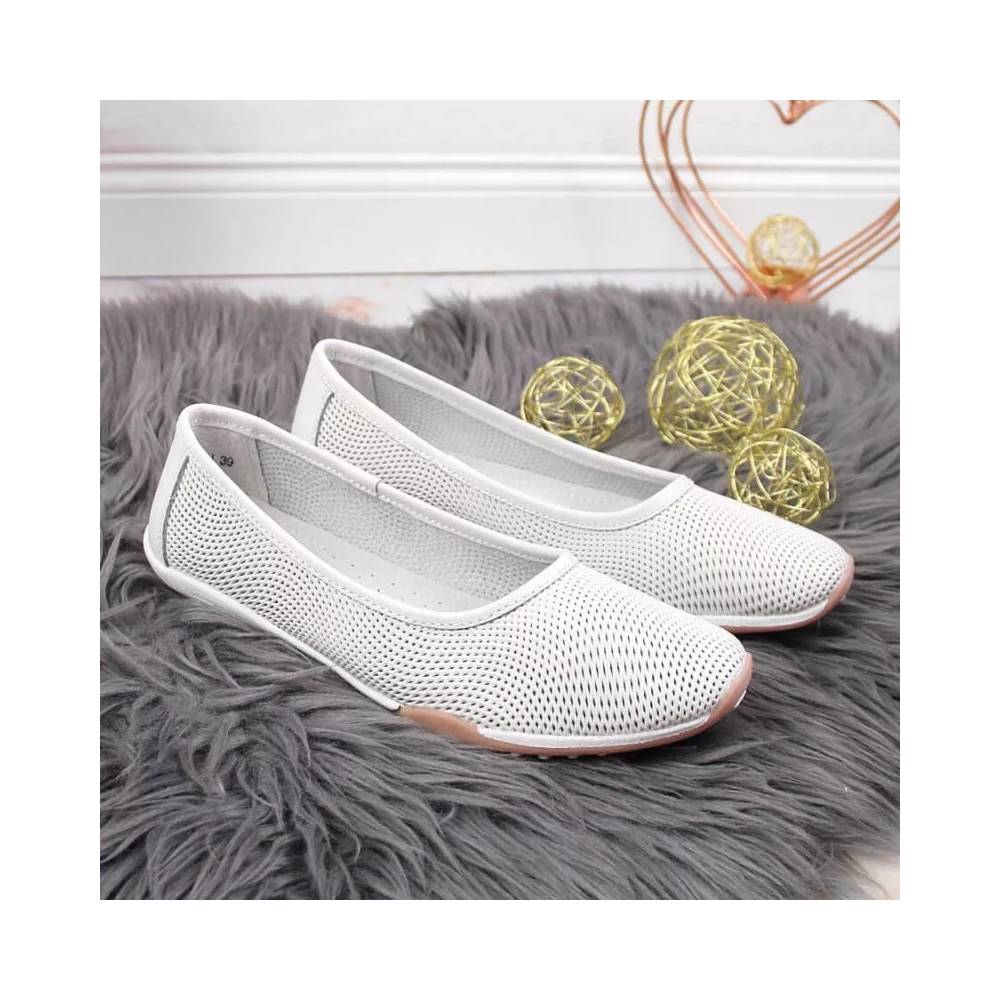 Leather openwork ballerinas Filippo W PAW322 white