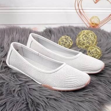 Leather openwork ballerinas Filippo W PAW322 white