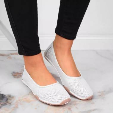 Leather openwork ballerinas Filippo W PAW322 white