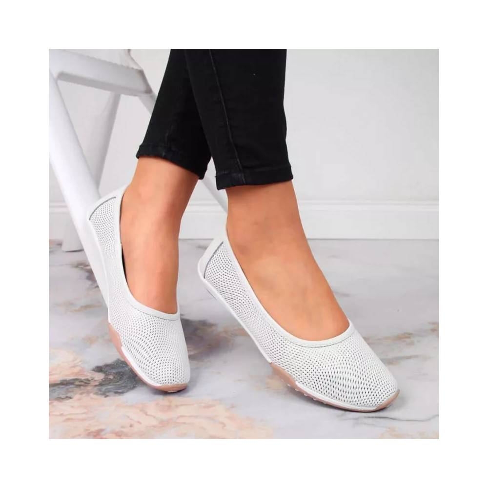 Leather openwork ballerinas Filippo W PAW322 white