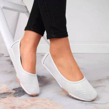 Leather openwork ballerinas Filippo W PAW322 white