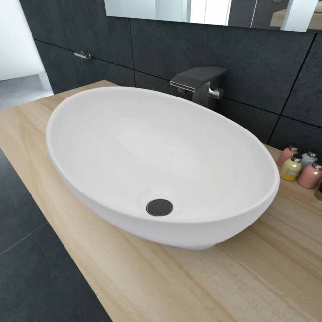 Oval Ceramic Sink, 40x33 cm