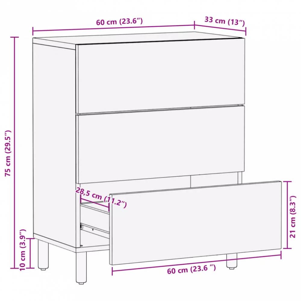 indauja juoda 60x33x75 cm inžinierinė mediena