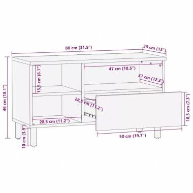 televizoriaus spintelė Juoda 80x33x46 cm Engineered Wood