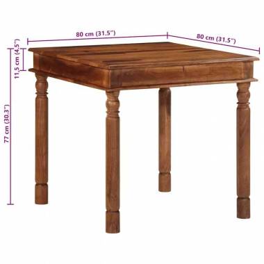 Valgomojo stalas 80x80x77 cm Akacijos masyvo