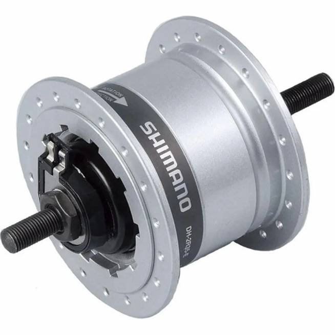 Priekinė stebulė, dinama SHIMANO 2R35-E, 6V 2.4W, 36H, (sidabrinė)