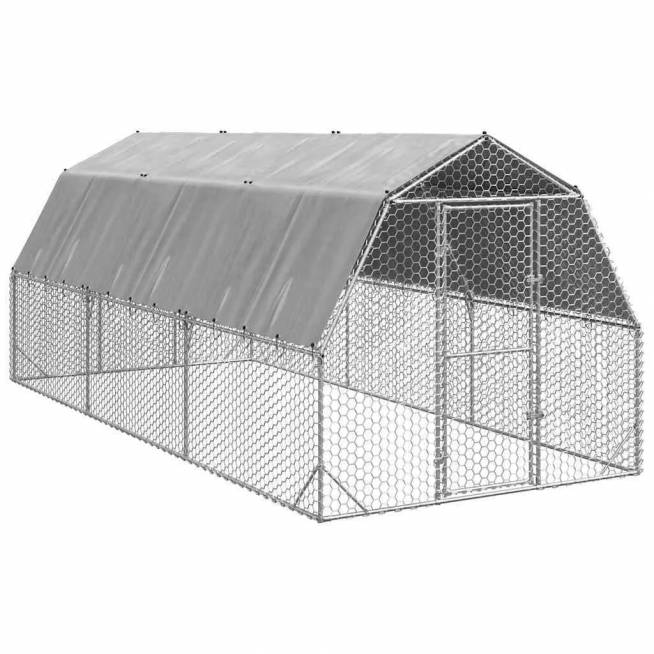 Chicken Run with Roof Galvanized Steel