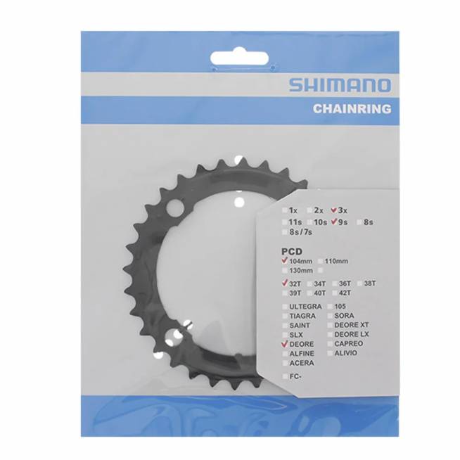 Priekinio bloko žvaigždė Shimano Deore M590 32T 9 pavarų