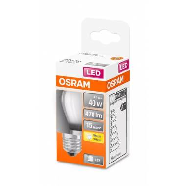 Lemputė Osram LED, P45, šiltai balta, E27, 4 W, 470 lm