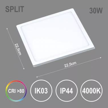 Įmontuojamas šviestuvas įleidžiamas Tope Split, 4000°K, LED, baltas