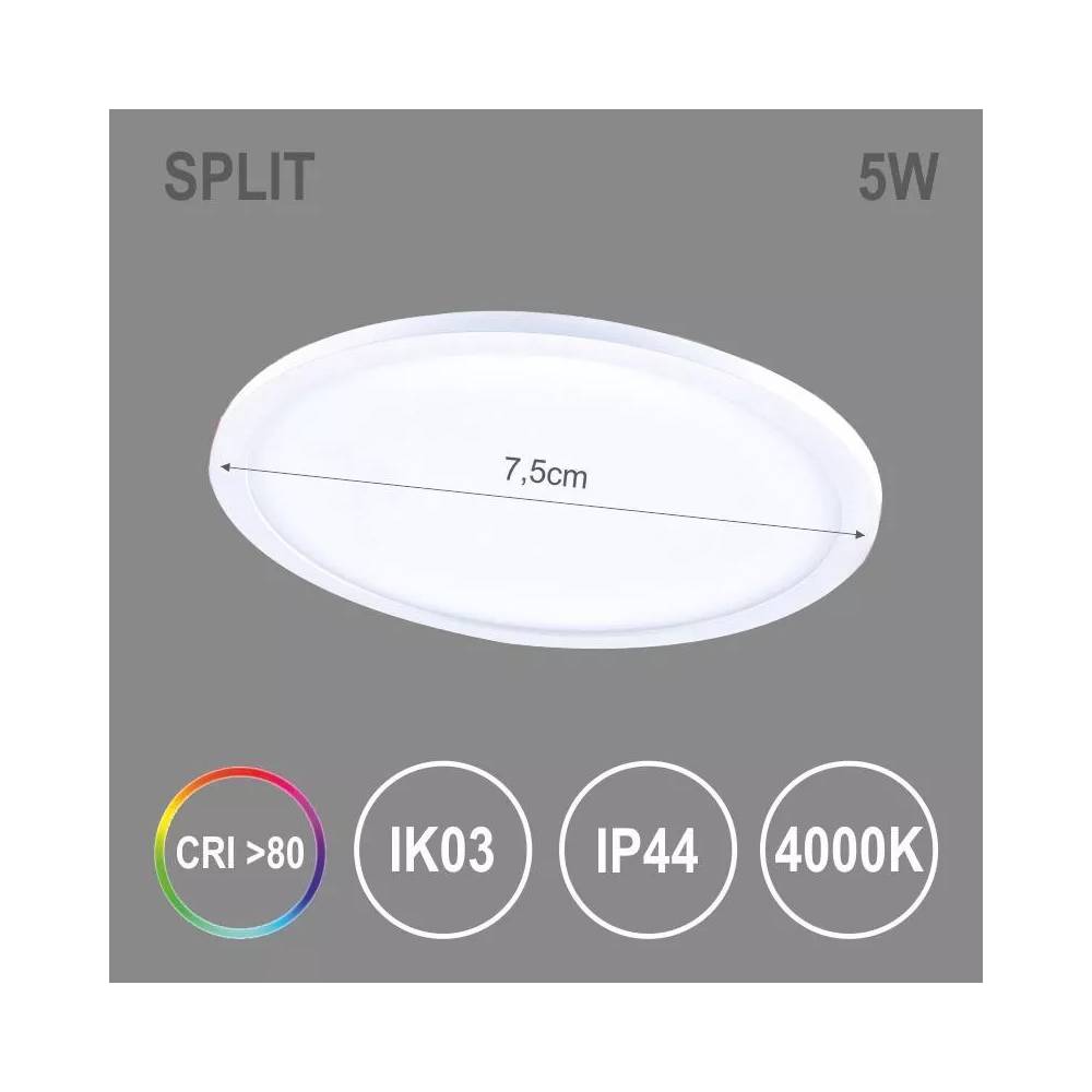 Įmontuojamas šviestuvas įleidžiamas Tope Split, 4000°K, LED, baltas