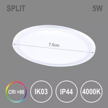 Įmontuojamas šviestuvas įleidžiamas Tope Split, 4000°K, LED, baltas