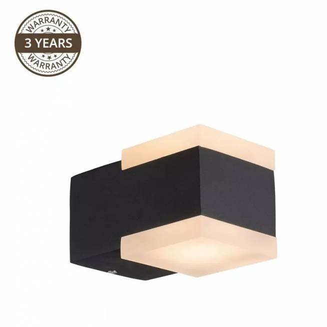 Šviestuvas Domoletti Effection ELED-632-2, 8W, LED, IP54, juodas, 8 cm x 13 cm