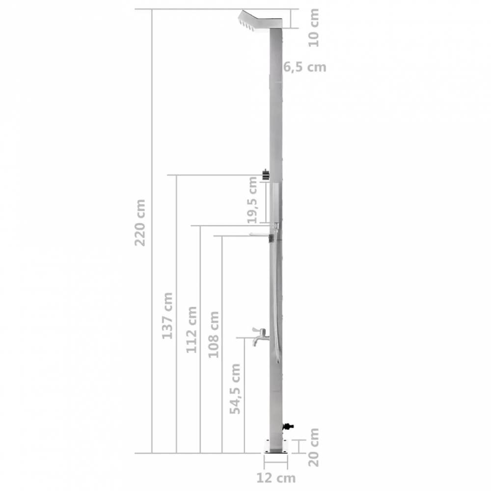 Sodo dušas, 220cm, nerūdijantis plienas