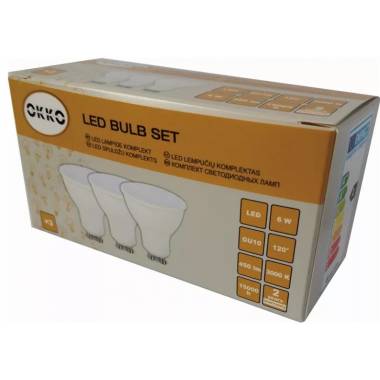 Led lemputė PAR16 6W, GU10, 3000K, 450lm 3 vnt.