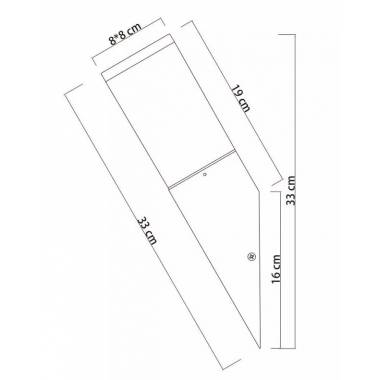 Šviestuvas Domoletti Corte DH1430, 15W, E27, IP44, antracito, 8 cm x 33 cm